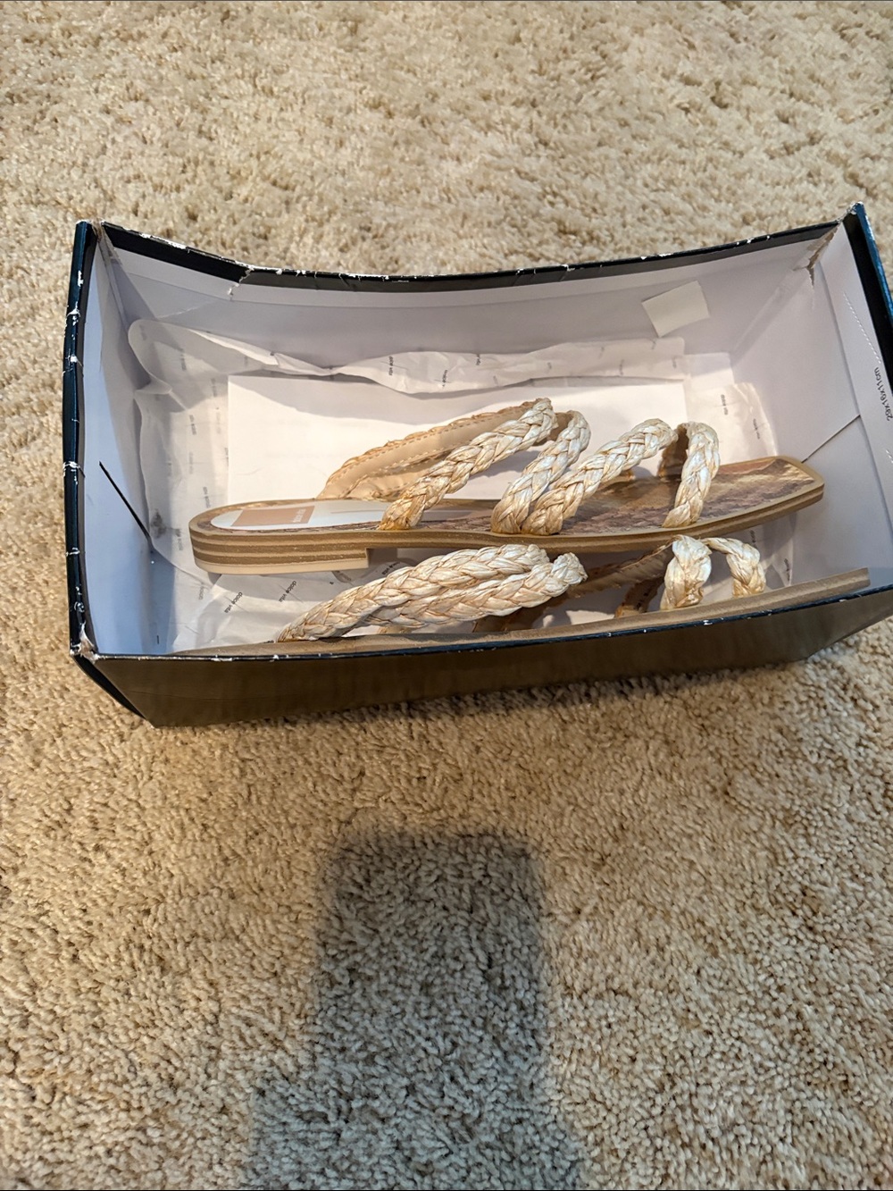 Dolce Vita Braided Snake-Print Slide Sandals in Tan and Pink -NWT - Picture 2 of 3